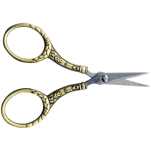 Sullivans Heirloom Embroidery Scissors 4"-Gold Round Handle 48555