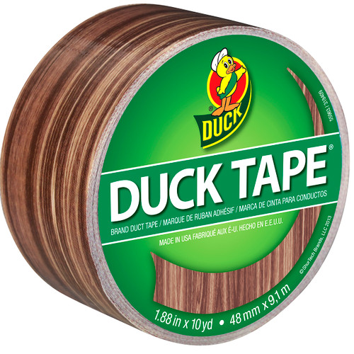 Duck Patterned Duck Tape 1.88"X10yd-Woodgrain PDT-83051 - 075353340189