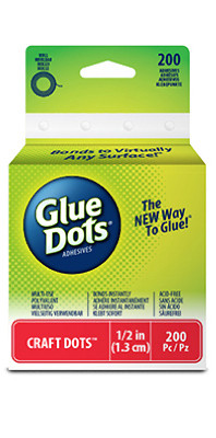 Glue Dots .5" Craft Dot Roll-200 Clear Dots - GD08165 - 634524043658