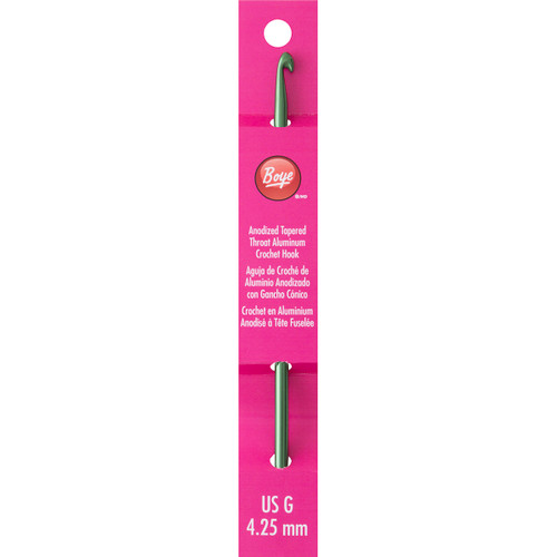 Boye Aluminum Crochet Hook 6"-Size G6/4.25mm - 3326218G - 070659777615