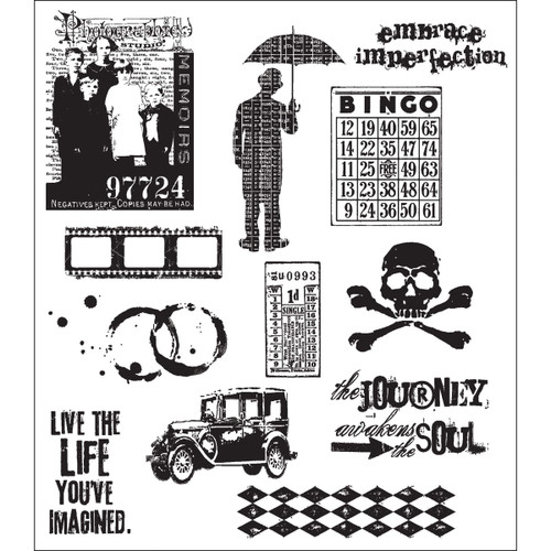 Tim Holtz Cling Stamps 7"X8.5"-Mini Muse - CMS-LG-63 - 653341832115 Tim Holtz Cling Stamps 7"X8.5"-Mini Muse - CMS-LG-63 - 653341832115