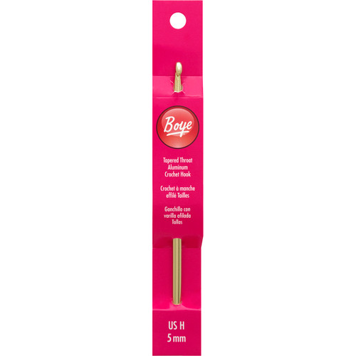 Boye Aluminum Crochet Hook 6"-Size H8/5mm - 3326218H - 070659777622 Boye Aluminum Crochet Hook 6"-Size H8/5mm - 3326218H - 070659777622