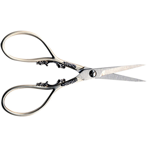 Sullivans Heirloom Embroidery Scissors 4"-Pewter Teardrop Handle 38208