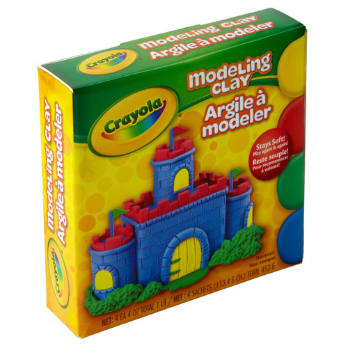 Crayola Modeling Clay 4oz 4/Pkg-Red, Blue, Green & Yellow - 57-0300