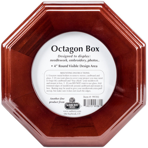 Sudberry House Mahogany Octagon Box 6"X6"X2.75"-Design Area 4"X4" 99381 - 759013993815