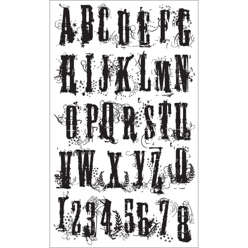 Tim Holtz Cling Stamps 7"X8.5"-Grudge Alphabet CMS008 - 653341831910
