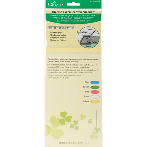 Clover Chacopy Tracing Paper 5/Pkg-12"X10" - 434 - 051221513435