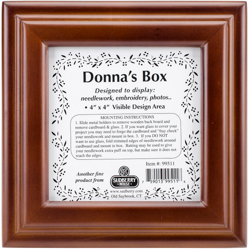 Sudberry House Mahogany Donna's Square Box 6"X6"X2.75"-Design Area 4"X4" - 99511 - 759013995116