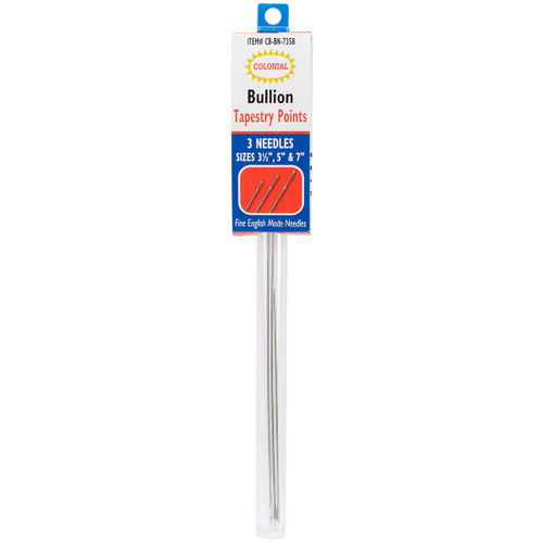 Colonial Needle Bullion Needles-Blunt Points 3.5", 5" & 7" 3/Pkg - CB-BN-735B - 091955073577