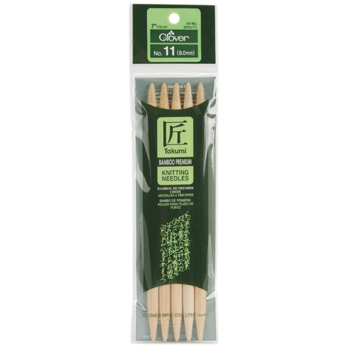 Takumi Bamboo Double Point Knitting Needles 7" 5/Pkg-Size 11/8mm - 3015-11 - 051221222122 Takumi Bamboo Double Point Knitting Needles 7" 5/Pkg-Size 11/8mm - 3015-11 - 051221222122