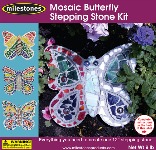 Milestones Mosaic Stepping Stone Kit-Butterfly - 90111276 - 601950112760