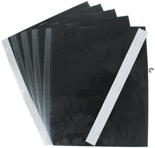 Pioneer Universal Top-Loading Page Protectors 5/Pkg-12"X15" (W/Black Inserts) RB15