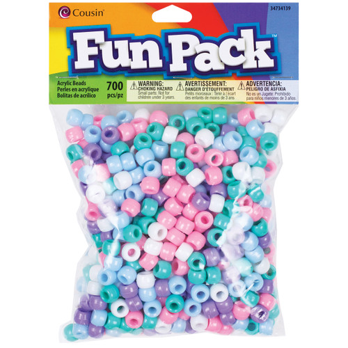 Cousin Fun Pack Acrylic Pony Beads 700/Pkg-Pastel A50026MZ-34139 - 016321083134