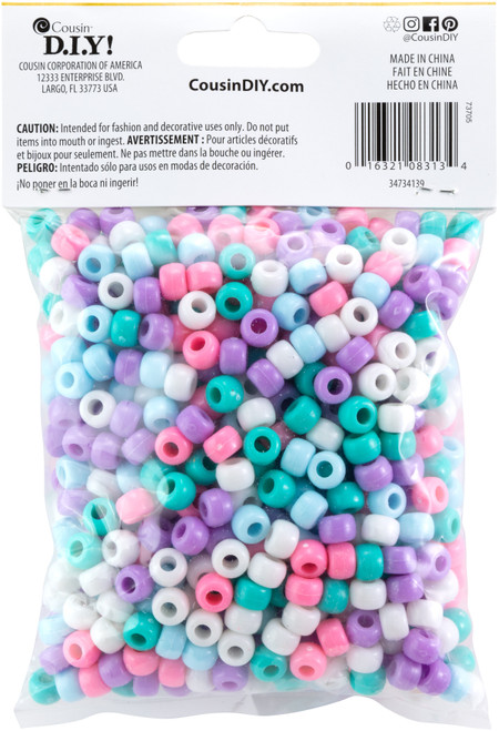 CousinDIY Fun Pack Acrylic Pony Beads 700/Pkg-Pastel - A50026MZ-34139 CousinDIY Fun Pack Acrylic Pony Beads 700/Pkg-Pastel - A50026MZ-34139