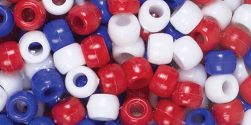 Cousin Fun Pack Acrylic Pony Beads 700/Pkg-Red, White & Blue A50026MR-34140