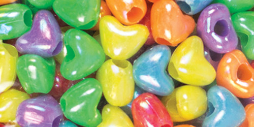 Fun Pack Acrylic Heart Beads 210/Pkg-Assorted Colors -34734110