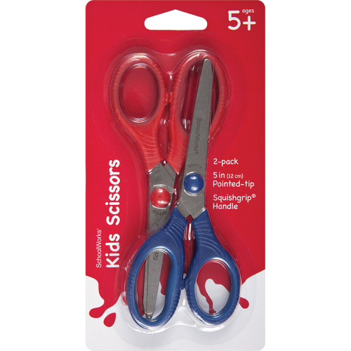 Fiskars Schoolworks Kids' Squishgrip Scissors 5" 2/Pkg-Pointed Tip 105580 - 00784840894220078484089422