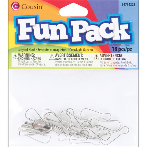 Cousin Fun Pack Lanyard Hooks 18/Pkg-Silver 34734223 - 016321083394