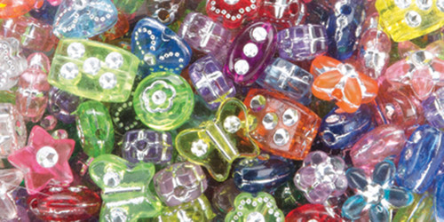 CousinDIY Fun Pack Acrylic Shaped Beads 1.8oz-Assorted W/Rhinestones - 34734117