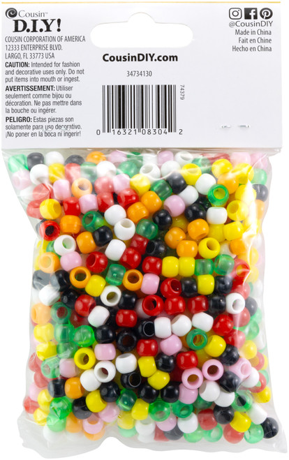 CousinDIY Fun Pack Acrylic Pony Beads 650/Pkg-Assorted Colors - 34734130 CousinDIY Fun Pack Acrylic Pony Beads 650/Pkg-Assorted Colors - 34734130