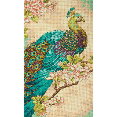 Dimensions Counted Cross Stitch Kit 9"X15"-Indian Peacock (14 Count) 70-35293