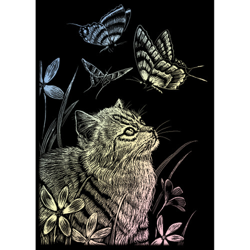 Royal & Langnickel(R) Holographic Foil Engraving Kit 5"X7"-Kitten & Butterfly - HOLOMIN-107