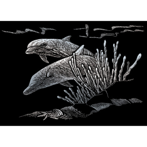 Royal & Langnickel(R) Silver Foil Engraving Art Kit 5"X7"-Dolphin Reef - SILMIN-105
