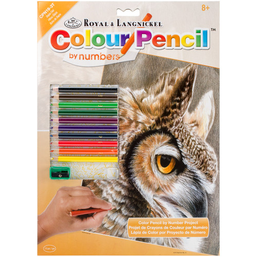 Royal & Langnickel Color Pencil By Number Kit 8.75"X11.75"-Sepia Owl CPBNK-19 - 090672943590