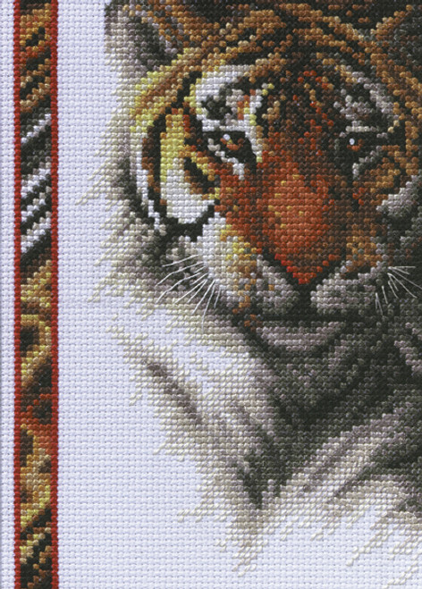 Janlynn Mini Counted Cross Stitch Kit 5"X7"-Wildlife Tiger (14 Count) 13-0261
