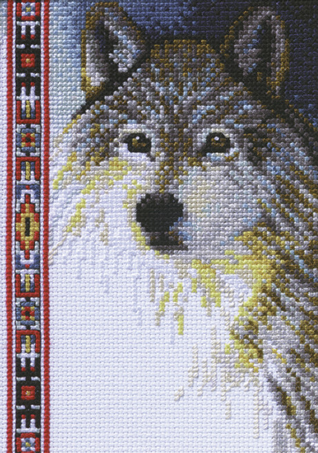 Janlynn Mini Counted Cross Stitch Kit 5"X7"-Wildlife Wolf (14 Count) 13-0267 - 049489132673