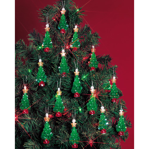 The Beadery Holiday Beaded Ornament Kit-Mini Trees 2.25" Makes 24 - BOK-5498