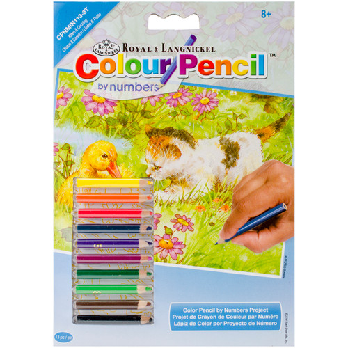 Royal & Langnickel(R) Mini Color Pencil By Number Kit 5"X7"-Kitten & Duckling CPNMIN-113 - 090672943538