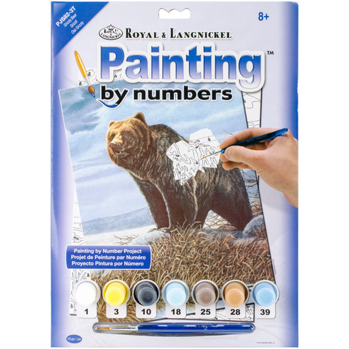 Royal & Langnickel(R) Small Paint By Number Kit 8.75"X11.75"-Grizzly Bear - PJS-82 - 090672943347 Royal & Langnickel(R) Small Paint By Number Kit 8.75"X11.75"-Grizzly Bear - PJS-82 - 090672943347