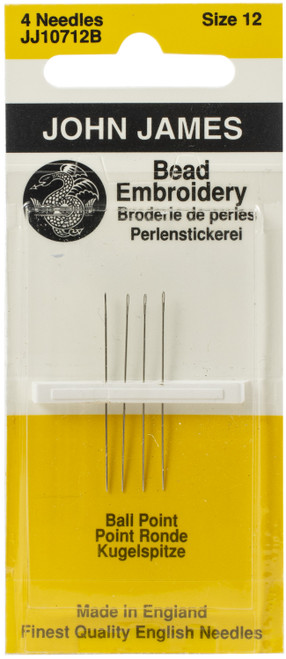 John James Bead Embroidery Hand Needles-Size 12 4/Pkg - JJ107-12B - 783932201621