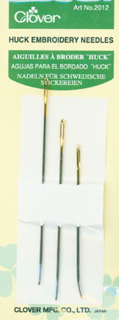 Clover Huck Embroidery Needles-Assorted 3/Pkg - 2012 - 051221407123 Clover Huck Embroidery Needles-Assorted 3/Pkg - 2012 - 051221407123