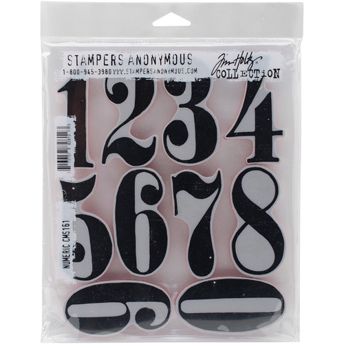 Tim Holtz Cling Stamps 7"X8.5"-Numeric CMS-161 - 713757828123