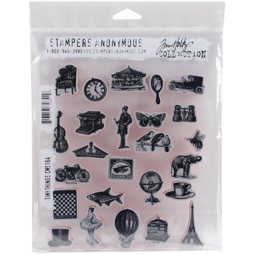 Tim Holtz Cling Stamps 7"X8.5"-Tiny Things - CMS-LG-164 - 713757828420 Tim Holtz Cling Stamps 7"X8.5"-Tiny Things - CMS-LG-164 - 713757828420