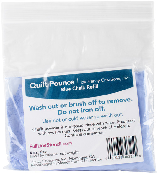 Hancy Quilt Pounce Chalk Refill-4oz Blue Q7B - 099238303250