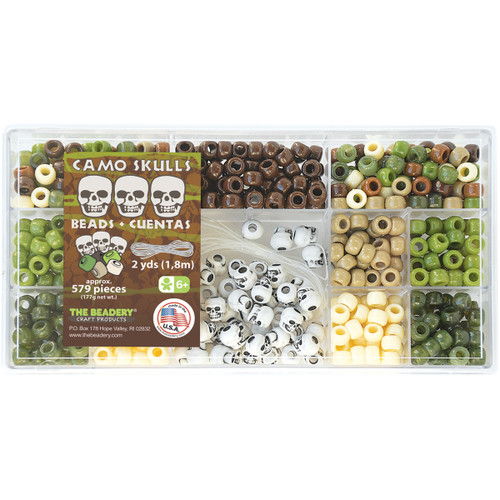 The Beadery Bead Box Kit 6.25oz-Camo Skulls - B6471 - 0451559189300