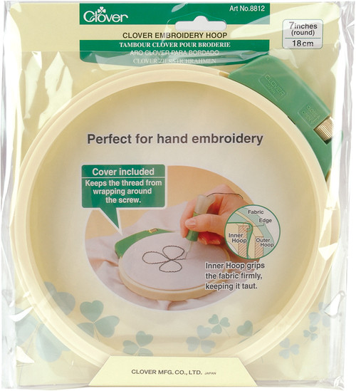 Clover Plastic Embroidery Stitching Hoop 7"8812 - 051221557125