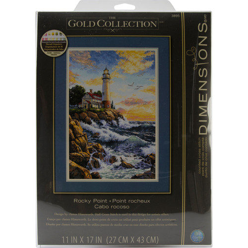 Dimensions Gold Collection Counted Cross Stitch Kit 11"X17"-Rocky Point (18 Count) 3895 - 088677038953