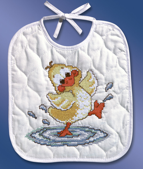 Janlynn Stamped Bib Cross Stitch Kit 9.5"X11"-Just Ducky - 54-0090