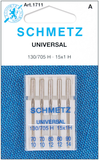 Schmetz Universal Machine Needles-Sizes 10/70 (2), 12/80 (2) & 14/90 (1) - 1711 - 036346317113 Schmetz Universal Machine Needles-Sizes 10/70 (2), 12/80 (2) & 14/90 (1) - 1711 - 036346317113