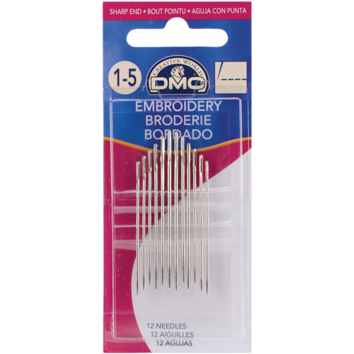 DMC Embroidery Hand Needles-Size 1/5 12/Pkg - 1765-1/5 - 077540382552