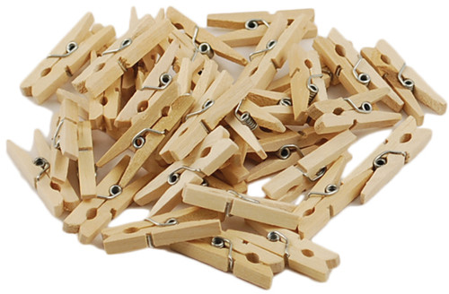 Krafty Kids Mini Wood Clothespins-Natural 1.1875" 40/Pkg - CW602