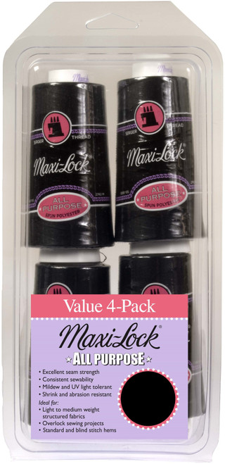 Maxi-Lock All Purpose Value Pack 4/Pkg-Black - GGM-521 - 036771771634 Maxi-Lock All Purpose Value Pack 4/Pkg-Black - GGM-521 - 036771771634