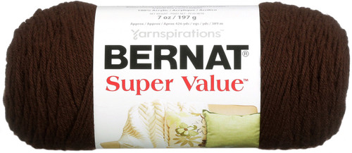 Bernat Super Value Solid Yarn-Chocolate - 164053-53013 - 057355353626 Bernat Super Value Solid Yarn-Chocolate - 164053-53013 - 057355353626