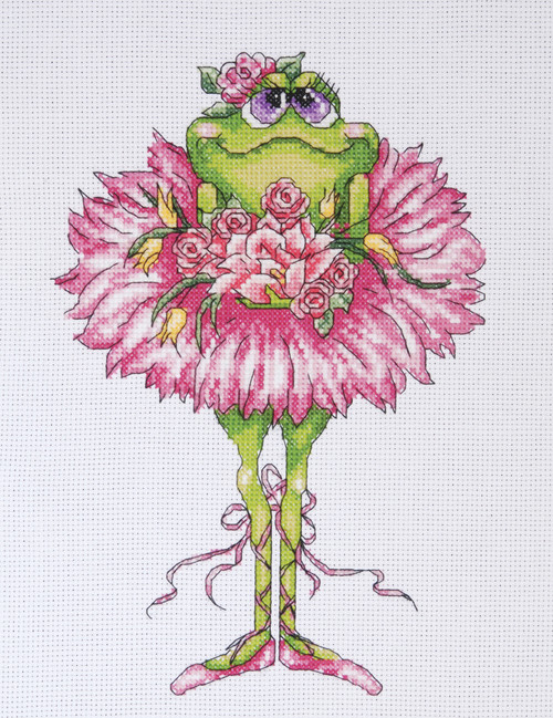 Design Works Counted Cross Stitch Kit 7"X10"-Frog Bouquet (14 Count) 2756 - 021465027562