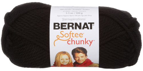 Bernat Softee Chunky Yarn-Black - 161128-28040 - 057355351226