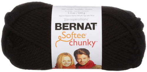 Bernat Softee Chunky Yarn-Black - 161128-28040 - 057355351226